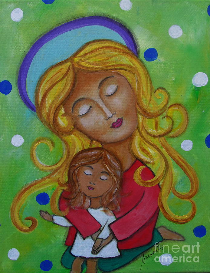 Flower Painting - Mother And Child #2 by Pristine Cartera Turkus
