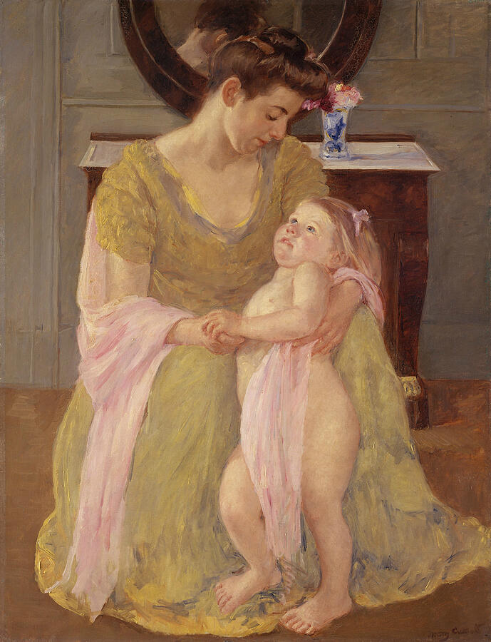 Mother and Child with a Rose Scarf, from circa 1908 Painting by Mary Cassatt