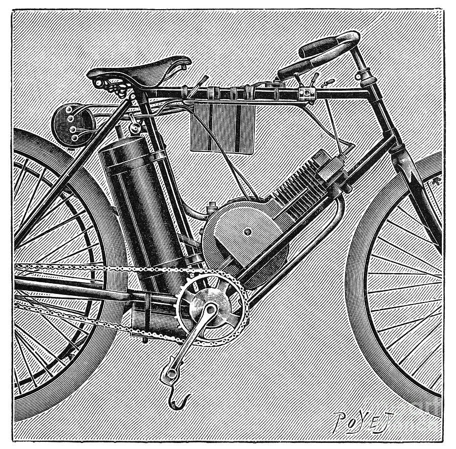Motorcycle, 1895 #2 Photograph by Granger