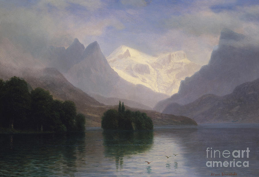 Mountain Scene Painting by Albert Bierstadt