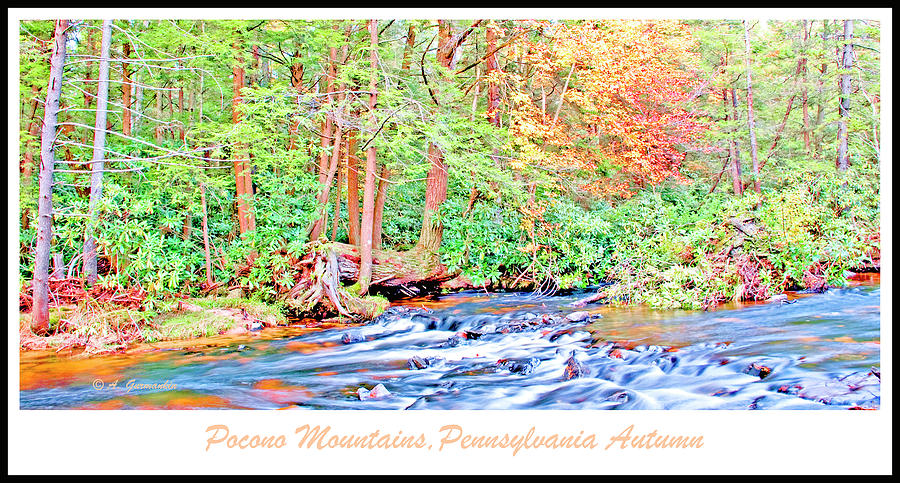 Mountain Stream in Autumn Pocono Mountains Pennsylvania #2 Photograph by A Macarthur Gurmankin