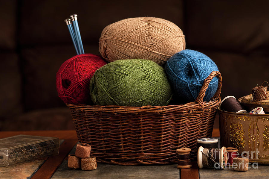 Multicolored Yarn in Basket #2 by Jim Corwin