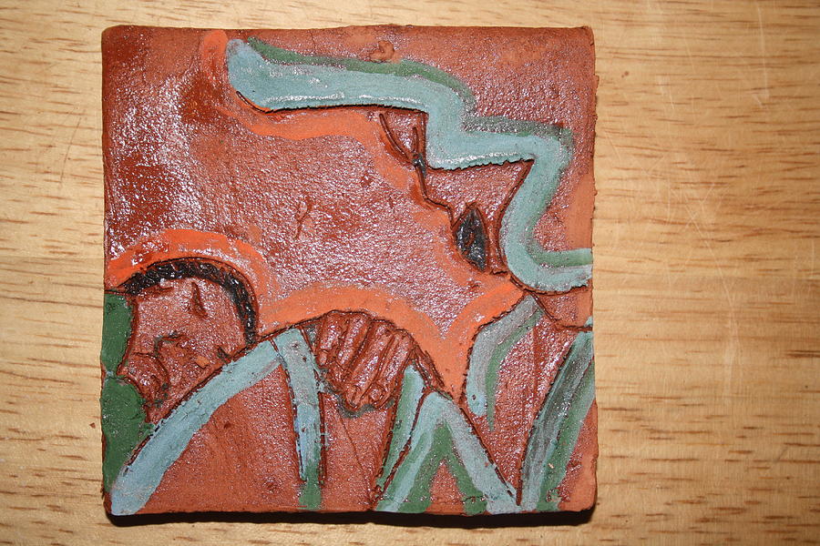 Mums Parcel - Tile #2 Ceramic Art by Gloria Ssali