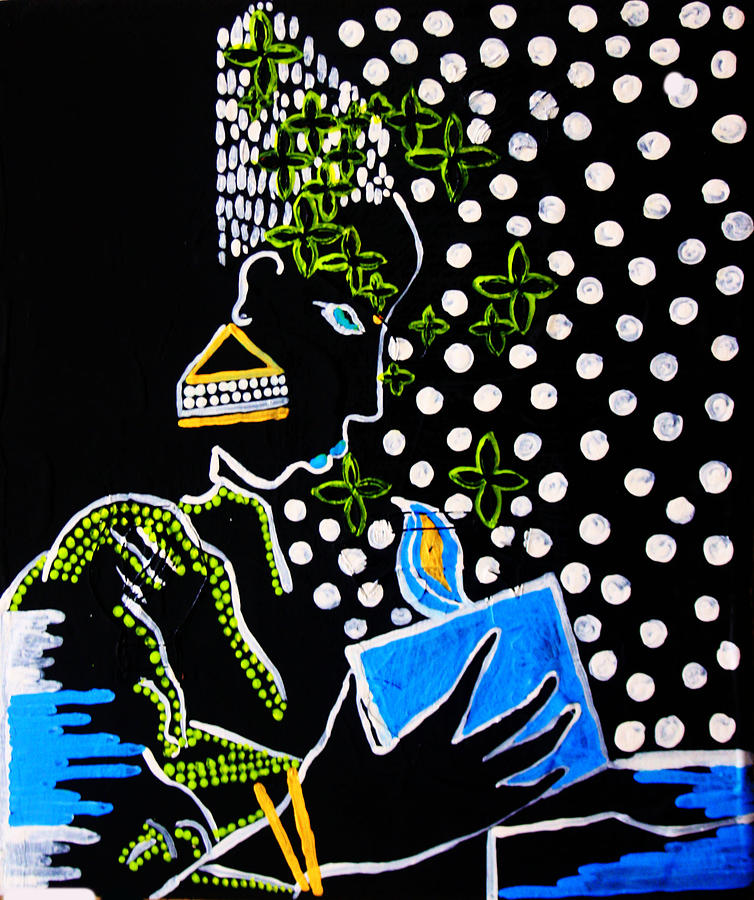 Murle South Sudanese Wise Virgin #2 Painting by Gloria Ssali