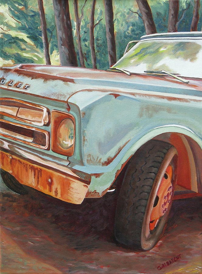 My Husbands Fathers Truck #2 Painting by Shirley Galbrecht