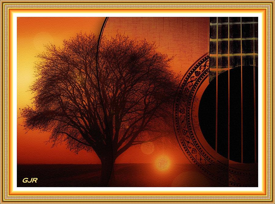 My Weeping Guitar Catus 1 No. 4 - Allegro For Guitar, One Tree Violin And Sunset Harpsichord Contin. Digital Art