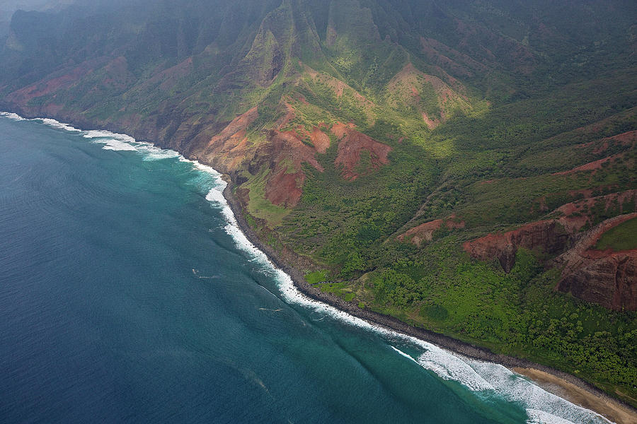 Na Pali Coast Aerial #2 Photograph by Steven Lapkin