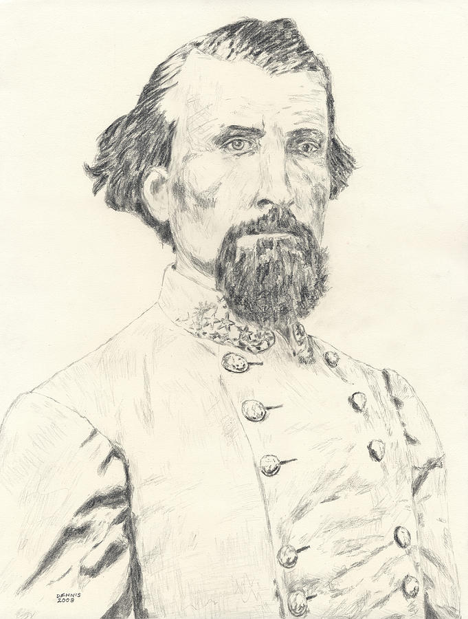 Nathan Bedford Forrest Drawing - Nathan Bedford Forrest #2 by Dennis Larson