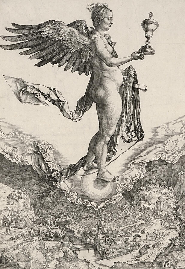 Nemesis, from circa 1501 Relief by Albrecht Durer
