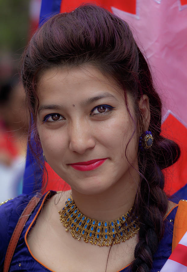 Nepalese Day NYC 2018 Woman in Traditional Dress #2 Photograph by Robert Ullmann