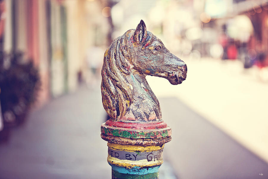 New Orleans Photograph - New Orleans Hitching Post - toned by Scott Pellegrin