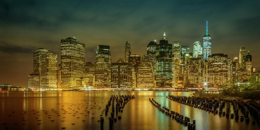 NEW YORK CITY Nightly Impressions - Panoramic #3 Photograph by Melanie Viola