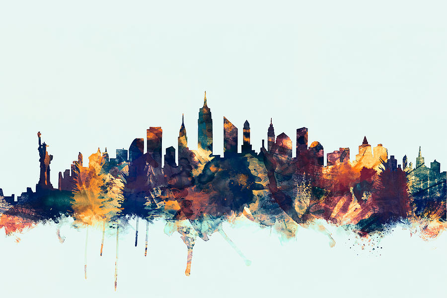 New York City Skyline #2 Digital Art by Michael Tompsett