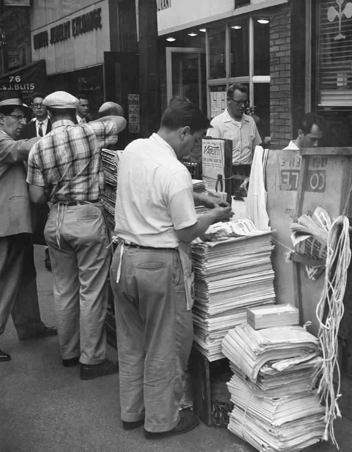 New York City Photograph - New York Newspaper Stand #2 by Underwood Archives