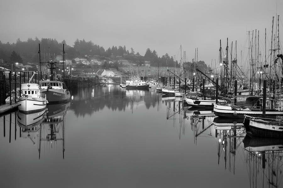 Black And White Photograph - Newport Fishing Boats #2 by Jon Glaser