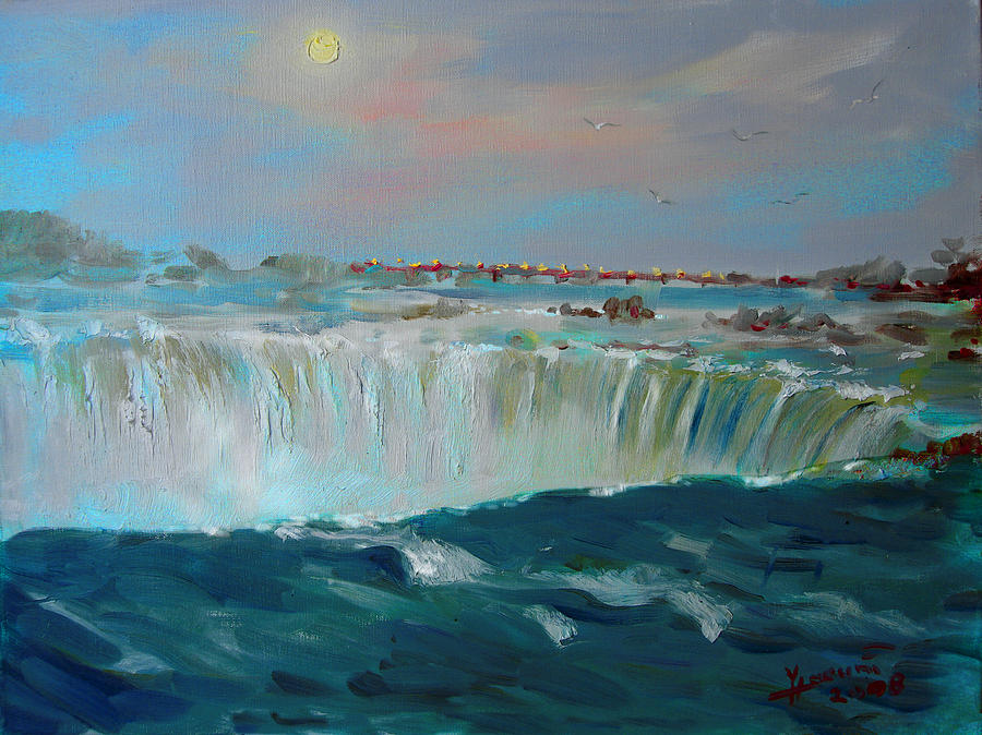 Waterfall Painting - Niagara falls #2 by Ylli Haruni