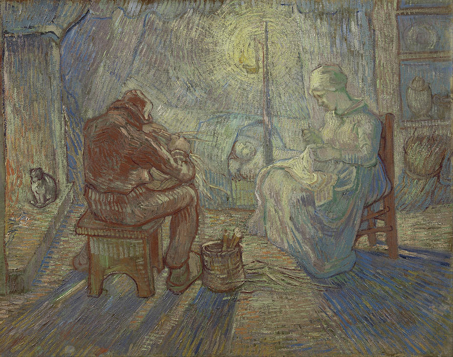  Night-after Millet #4 Painting by Vincent van Gogh
