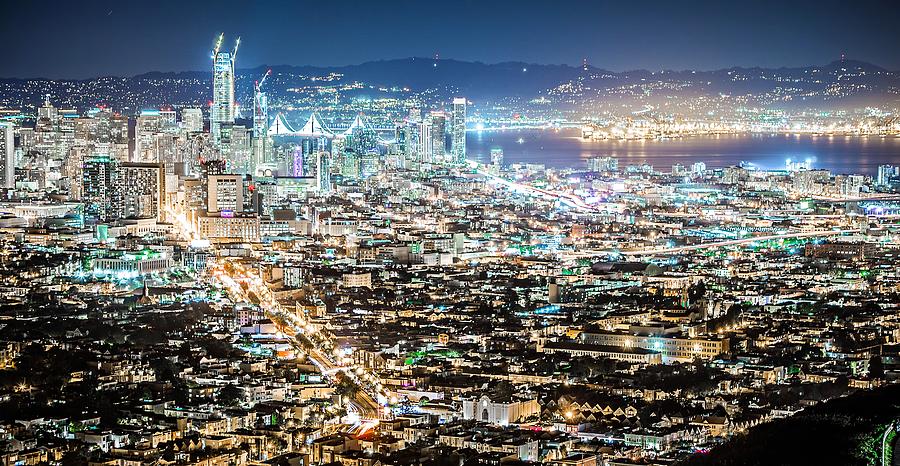 Night Time In San Francisco California #2 Photograph by Alex Grichenko