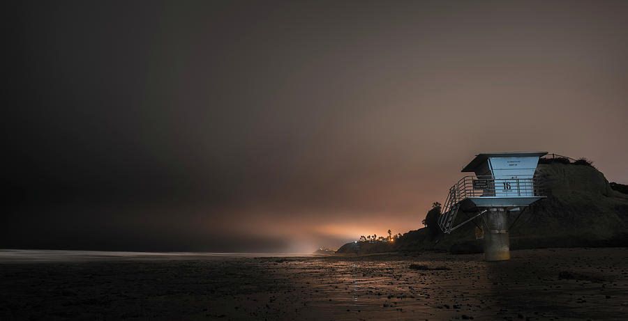 Night Watch - San Diego Beach - California #2 Photograph by Ryan Kelehar