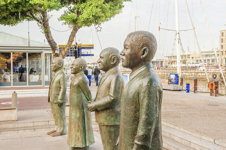 Nobel Square at waterfront in Cape Town with the four statues of #2 Photograph by Marek Poplawski