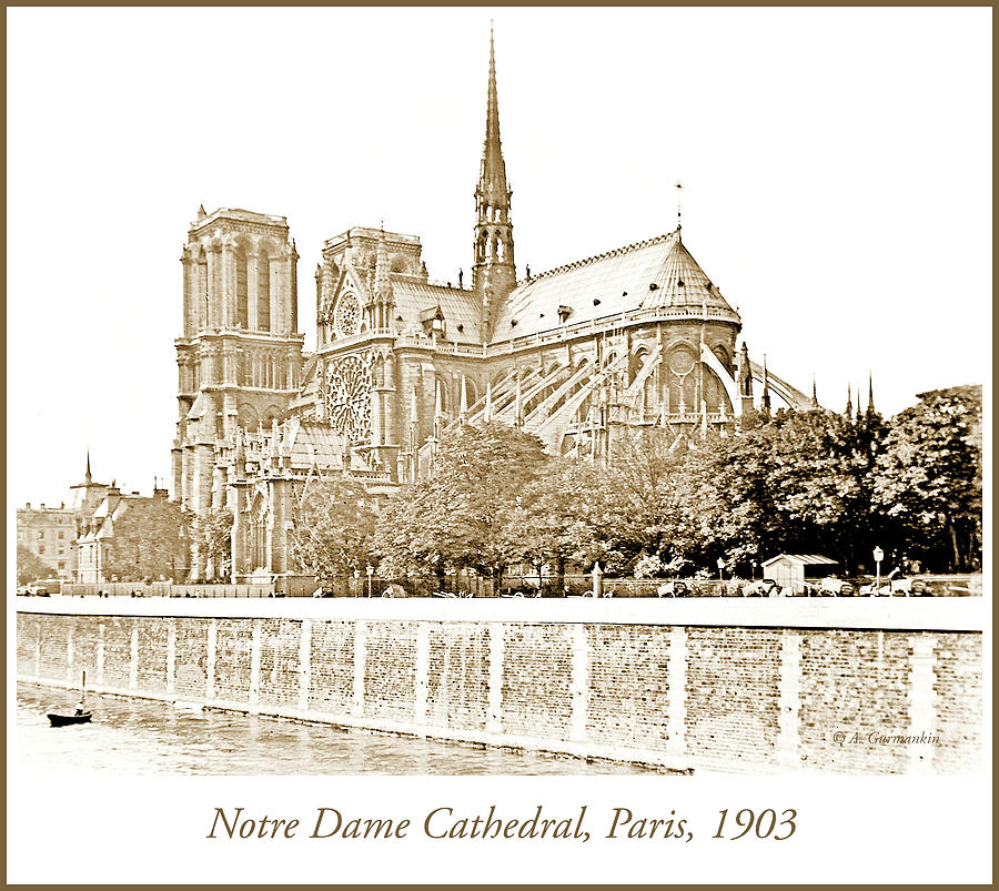 Notre Dame Cathedral, Paris, France, 1903 #2 Photograph by A Macarthur Gurmankin