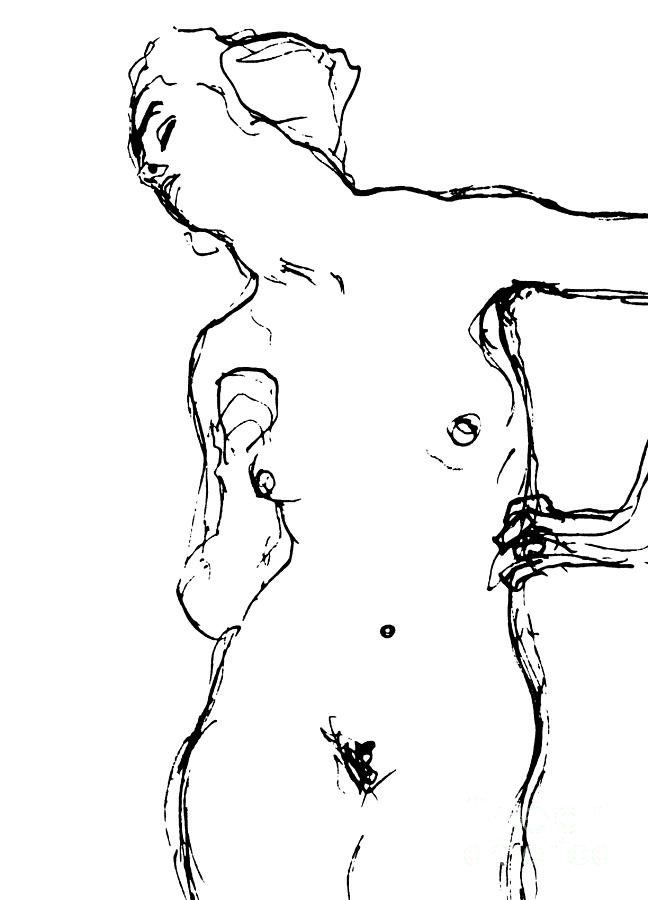 Gustav Klimt Drawing - Nude by Gustav Klimt