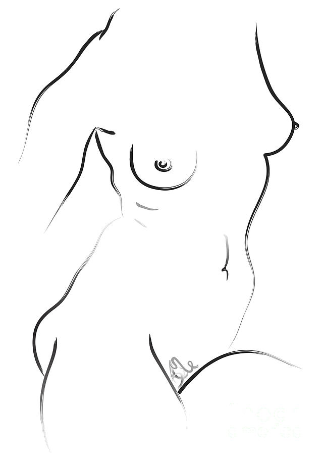 Nude #2 Drawing by Michal Boubin
