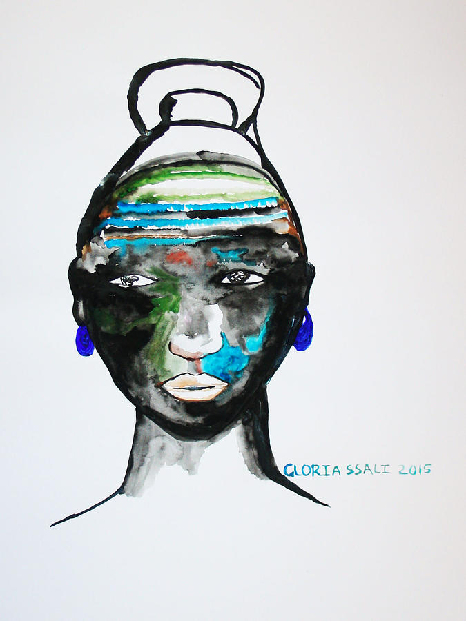 Nuer Bride - South Sudan #2 Painting by Gloria Ssali