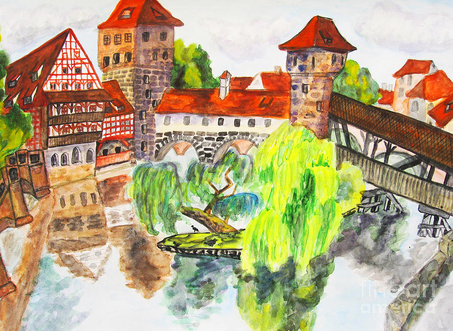 Nuremberg, Germany #1 Painting by Irina Afonskaya
