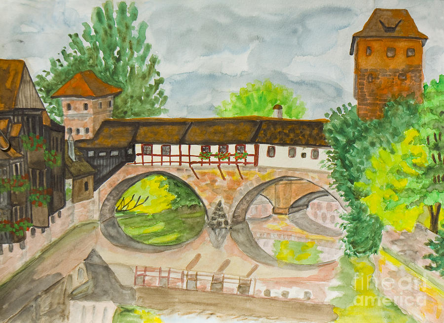 Nuremberg, painting #7 Painting by Irina Afonskaya