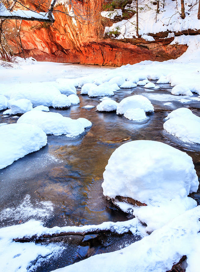 Oak Creek in winter #2 Photograph by Alexey Stiop