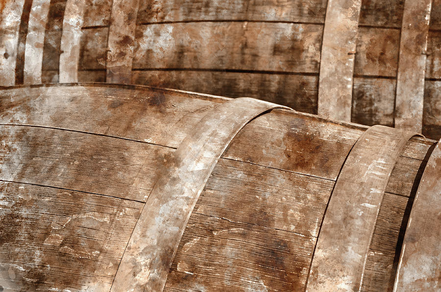 Oak Wine Barrel Close Up #3 Photograph by Brandon Bourdages