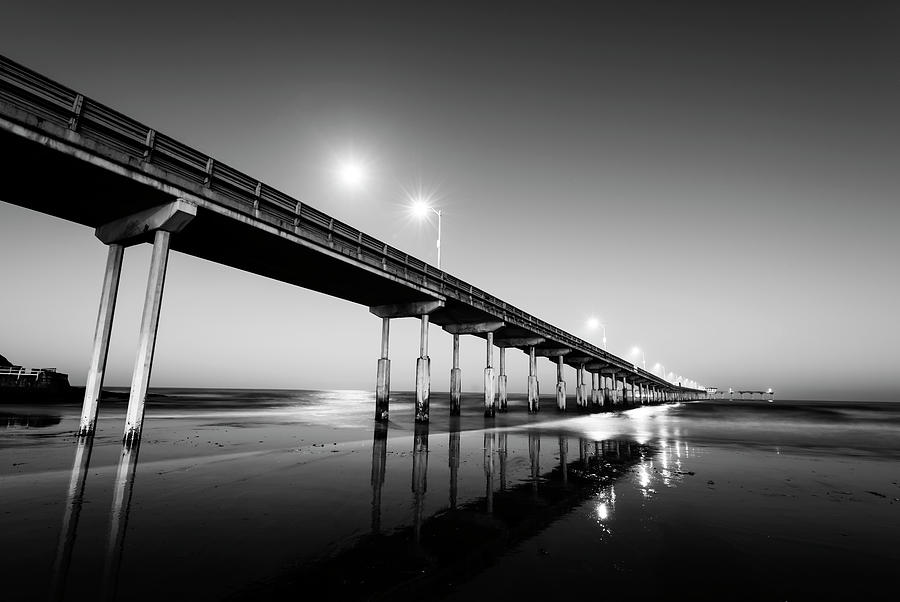 Ocean Beach Pier Monochrome Photograph by Joseph S Giacalone
