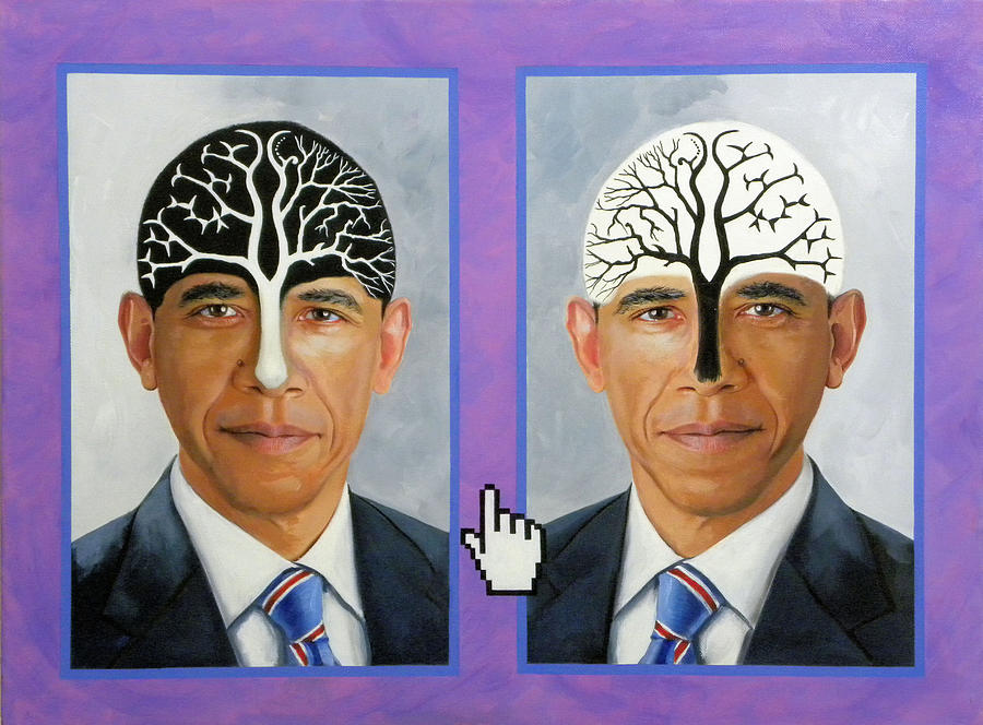 Obama Trees of Knowledge Painting by Richard Barone