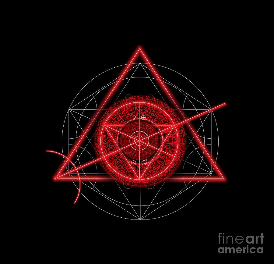 Occult Magick Symbol on Red by Pierre Blanchard #2 Digital Art by Esoterica Art Agency