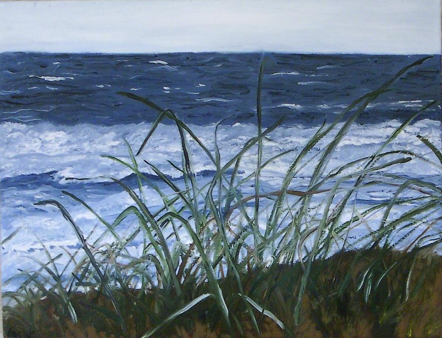 Ocean Grass Painting by Frankie Stockman - Fine Art America