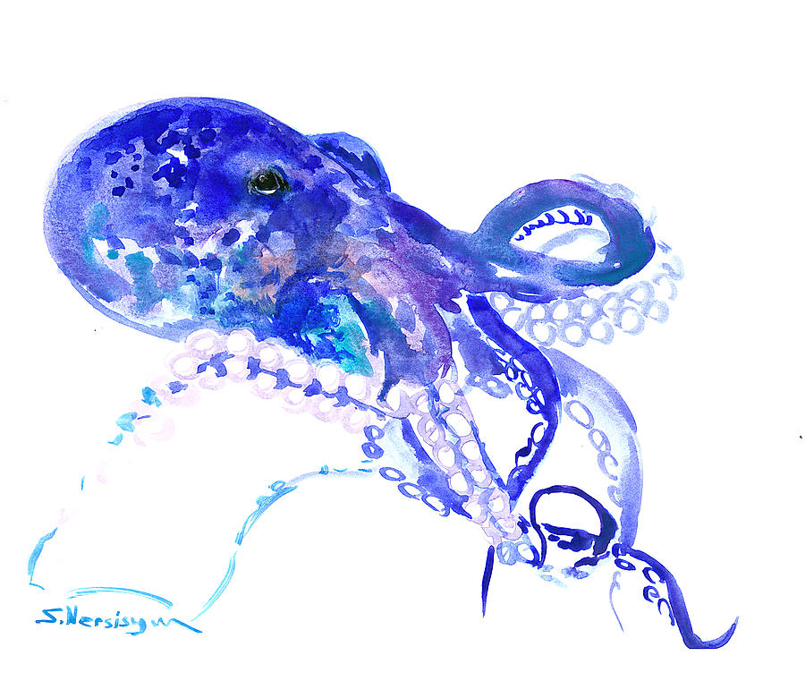 Octopus #2 Painting by Suren Nersisyan