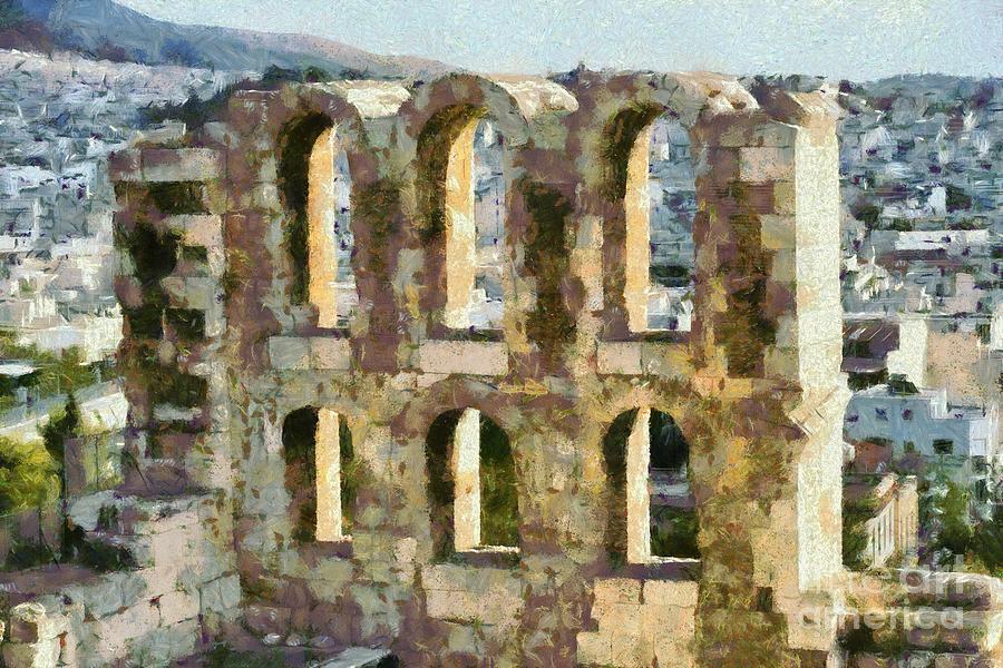 Odeon of Herodes Atticus #3 Painting by George Atsametakis