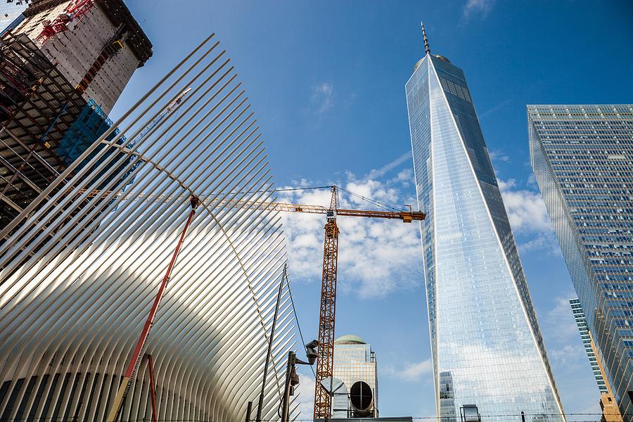 Office building and Freedom Tower in NY Downtown District #1 Photograph ...