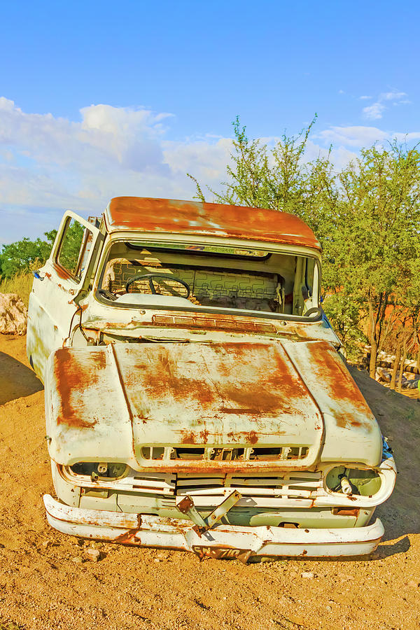 Old and rusty vintage car in Namibia #2 Photograph by Marek Poplawski