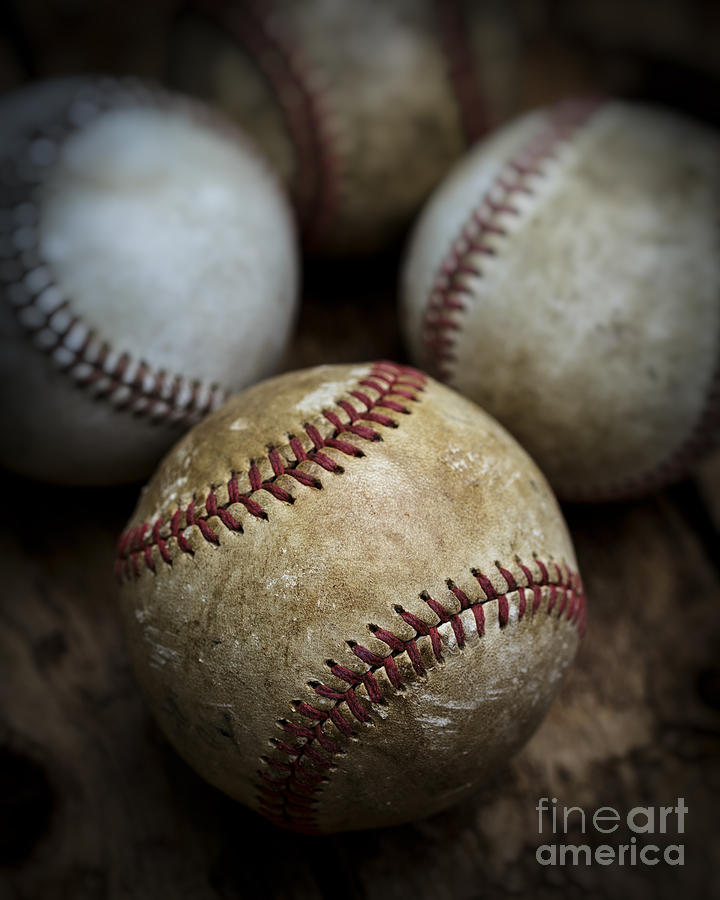 Old Baseball #2 Photograph by Edward Fielding