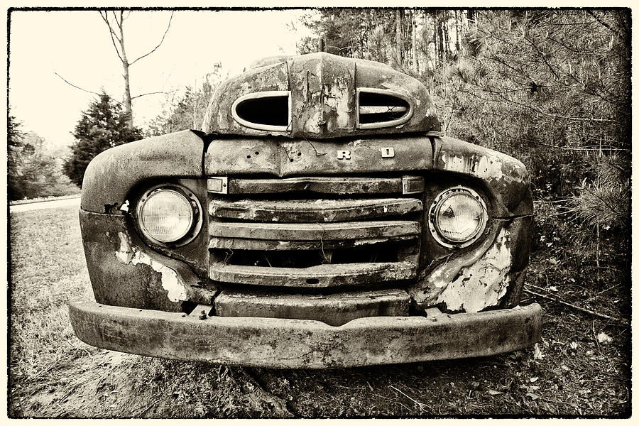 Truck Photograph - Old Ford Truck - Grill #2 by John Puckett