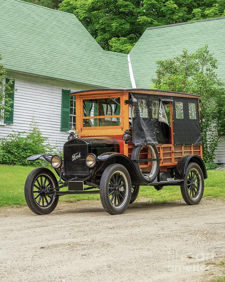 Old Model T Ford in front of house #2 Photograph by Edward Fielding
