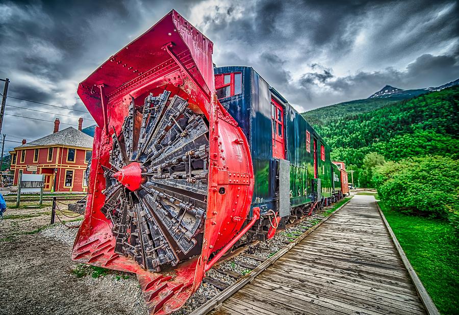 Old Snow Plow Museum Train Locomotive In Skagway Alaska #2 Photograph by Alex Grichenko