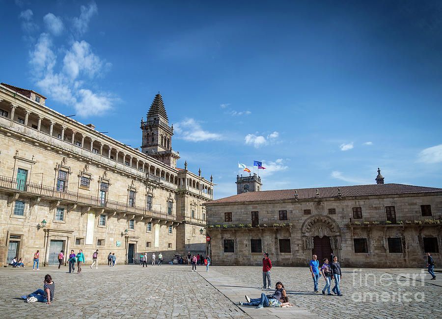 old town Obradoiro Square near santiago de compostela cathedral  #2 Photograph by JM Travel Photography