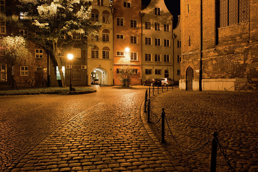 Old Town of Gdansk by Night in Poland #2 Photograph by Artur Bogacki