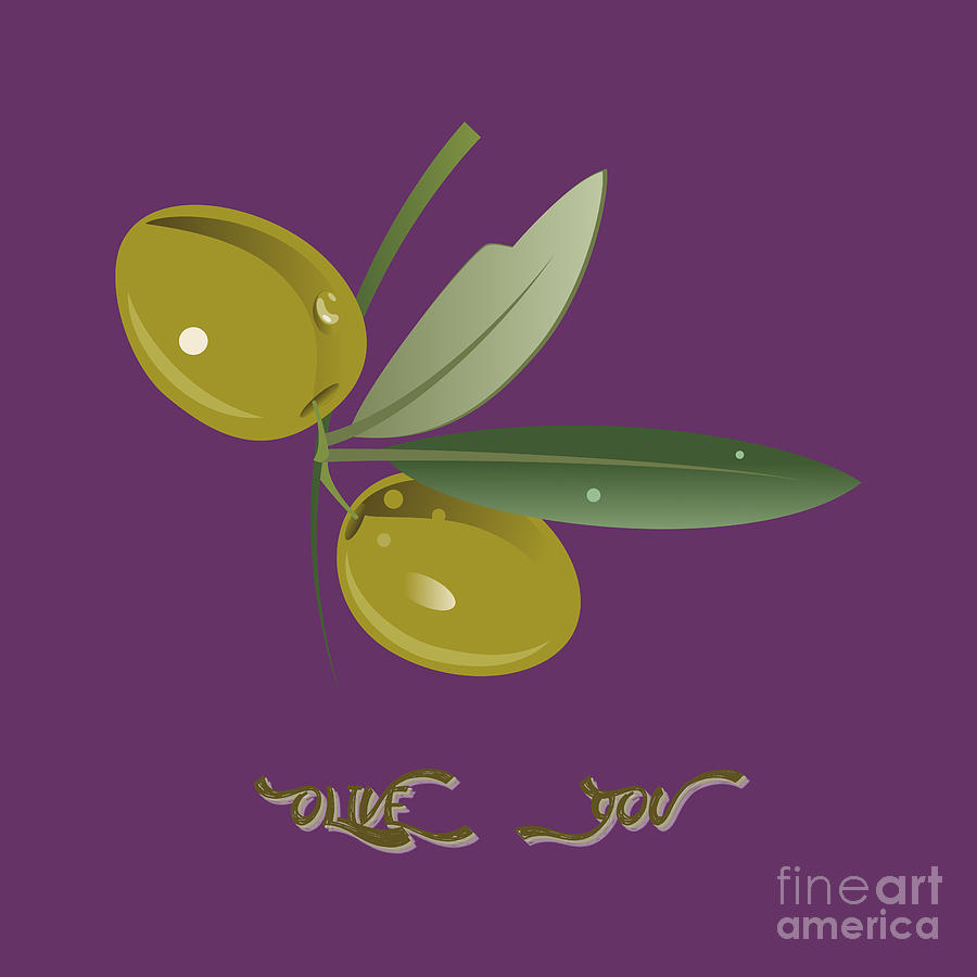Olive You #2 Painting by Celestial Images