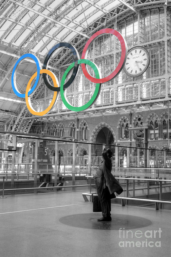 Olympic emblem in London #1 Photograph by David Birchall