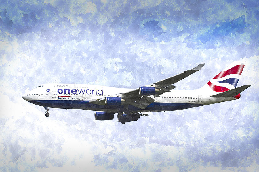 Oneworld Boeing 747 Art Digital Art
