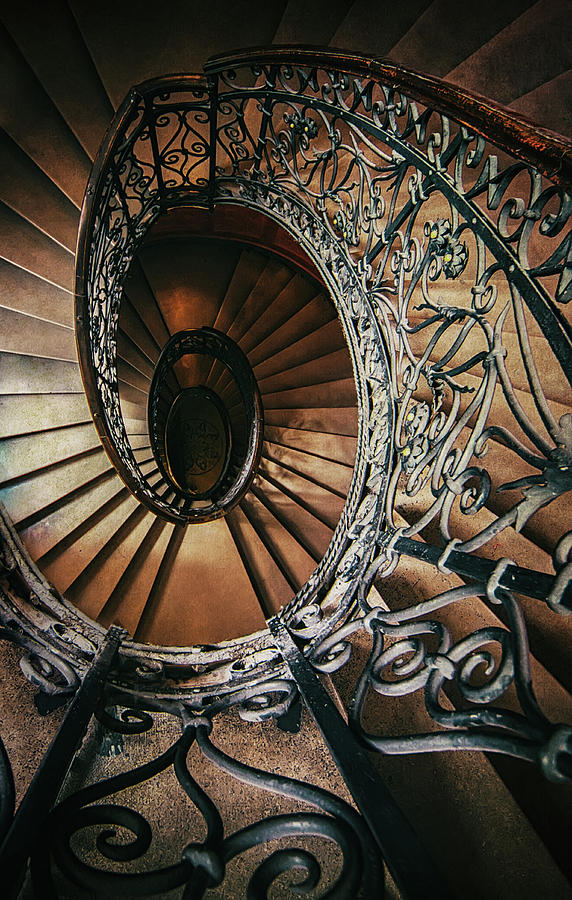 Ornamented spiral staircase #2 Photograph by Jaroslaw Blaminsky